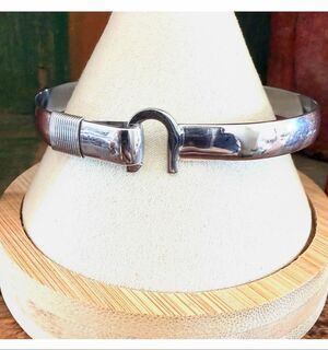 Titanium Hook Bangle Bracelet •